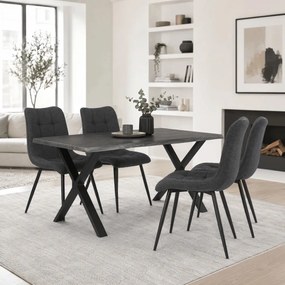Étkezőasztal 160x90 cm MDF szürke tölgy