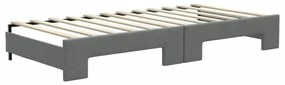 sötétszürke kihúzható szövet heverő matraccal 90 x 200 cm