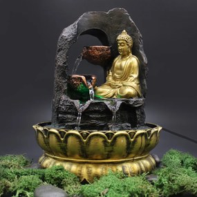 Szoba Szökőkút - Arany Meditáló Buddha