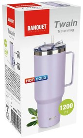 Banquet Twain rozsdamentes acél termokanna füllel1200 ml, lila