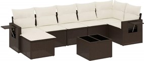 vidaXL 8 részes barna polyrattan kerti ülőgarnitúra párnákkal