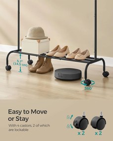 ruhatartó állvány 50 kg maximális teherbírással fekete színben