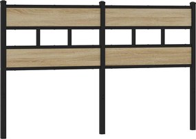 vidaXL sonoma tölgy színű szerelt fa és vas csere fejtámla 135 cm