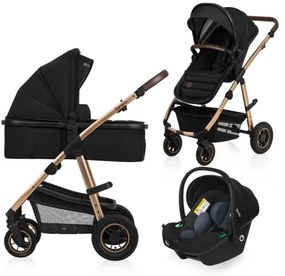 Lionelo - Kombinált 3 az 1-ben babakocsi AMBER Fekete ónix