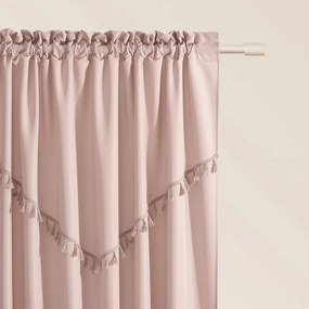 ASTORIA Rózsaszín függöny bojtokkal ráncolószalaggal 140 x 260 cm
