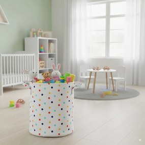 Pöttyös tároló kosár 35 x 37 cm - l méret