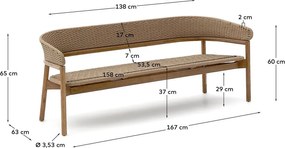 Bézs-natúr színű akácfa kerti kanapé Arinella – Kave Home