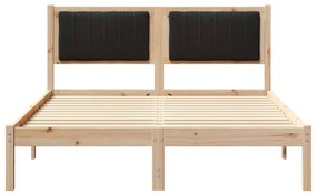 Ágykeret Kárpitozott Fejtámlával Fekete 140 x 200 cm