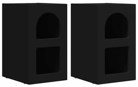 vidaXL Éjjeli asztal 2 pcs Fekete 29.5 x 35 x 50 cm Faanyag