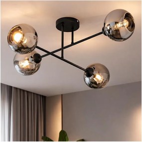 Brilagi - Felületre szerelhető csillár DIOR 4xE27/60W/230V fekete/füstszürke