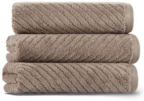 Barna pamut törölköző 71x40 cm Chevron - Foutastic