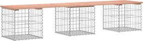 vidaXL tömör duglászfenyő gabion kerti pad 203x44x42 cm