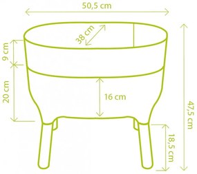 Műanyag önöntözős termesztő virágláda Urbalive – Plastia