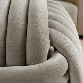 Fonott puff szürke színben, bársony kárpittal, MAGMA