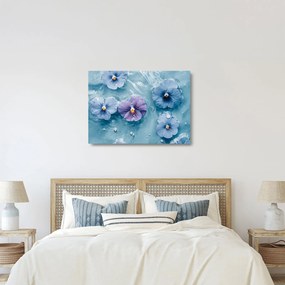 Üveg kép - Ibolyák a vízben (70x50 cm)