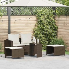 5 részes polyrattan kerti kanapé garnitúra párnákkal stackable
