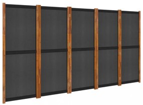 fekete 5 paneles térelválasztó 350x180 cm