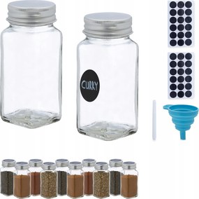 Fűszertartó szett a konyhába – 12 db-os, címkékkel