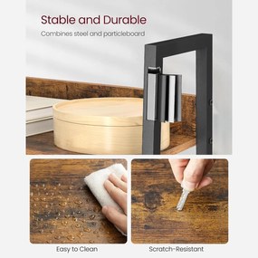 Létrapolc, 5 szintes keskeny könyvespolc, rusztikus barna