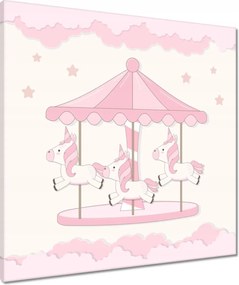 VĂĄszonkĂ©p 60x60 RĂłzsaszĂn unikornisok a körhintĂĄn