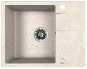Kuchinox Laut, 1 rekeszes gránit mosogató 560x440x174 mm + szifon, bézs, LAV-SBZ_413Y