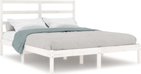 vidaXL fehér tömör fenyőfa ágy matrac nélkül 140 x 200 cm