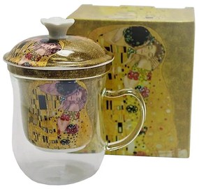 Klimt üvegbögre porcelán szűrővel tetővel 400 ml A Csók