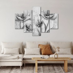 Kép - Fekete-fehér virágok a háttérben (150x105 cm)