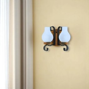 Brilagi - Fali lámpa ROATA APLICA 2xE14/40W/230V bükkfa