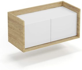 MOBIUS alacsony szekrény 2D szín: hikora tölgy/fehér
