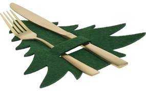 X-Mas Tree zöld evőeszköz-tartó, 4 darabos szett