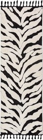 Fekete-fehér futószőnyeg 80x300 cm Esra Zebra – Flair Rugs