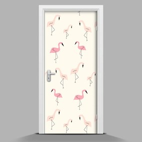 Ajtóposzter Kis flamingók wallmur-pl-f-98649790