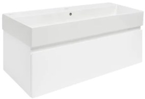 SAT B-WAY Fürdőszobaszekrény mosdóval 99x30x45 cm fehér fényes BWAY100WU2