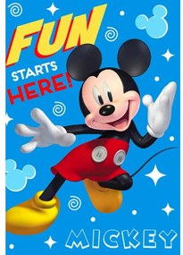 Gyerek gyapjú takaró Mickey Mouse kék 140x100cm Faro