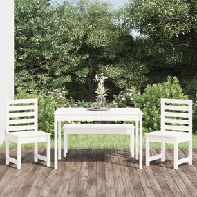 vidaXL 4 részes fehér tömör fenyőfa kerti étkezőgarnitúra