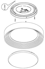 Eglo ONTANEDA 1 95693 fürdőszobai mennyezetlámpa, 11W LED, 3000K, 950 lm, IP44