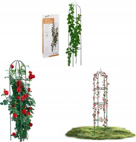 Kerti Pergola Oszlopos Obeliszk 190cm Fém 40x40 Zöld Erős