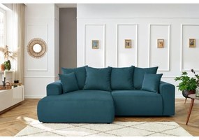 Kék bársony sarokkanapé Enjoy – Bobochic Paris
