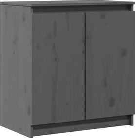 vidaXL szürke tömör fenyőfa kisszekrény 60 x 36 x 65 cm