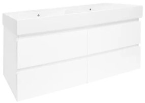 SAT B-Way Fürdőszobaszekrény mosdóval 119x50x45 cm fehér fényes BWAY2120WU2BI