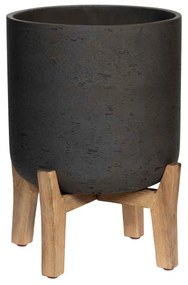 Charlie ĂŒltetĆgĂ©p alacsony lĂĄbakkal, antik fekete, többfĂ©le mĂ©retben - Pottery Pots mĂ©ret: L - h 23 cm, â 23 cm / h 34,5 cm, â 29,5 cm