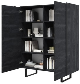 Verica komód 120 cm - szénfekete / fekete lábak