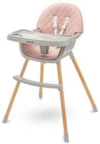 Baby Mix Freja wooden etetőszék, rózsaszín