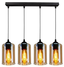 Fekete függőlámpa üveg búrával 10x65 cm Bistro – Candellux Lighting