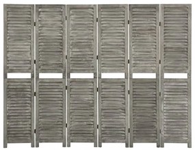 szürke 6 paneles tömör faparaván 214 x 166 cm