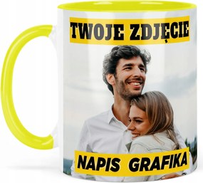 Fotóbögre Sárga Feliratokkal Vicces Személyre szabott Ajándék Logóval