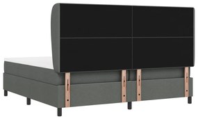 vidaXL Boxspring Ágy Matrac nélkül Sötétszürke, 200x200 cm Szövet