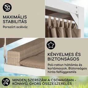 Blumfeldt Eremitage luxus hintaszék, 236x180x210cm, fehér/barnásszürke