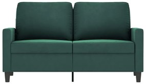 kétszemélyes sötétzöld bársony kanapé 120 cm